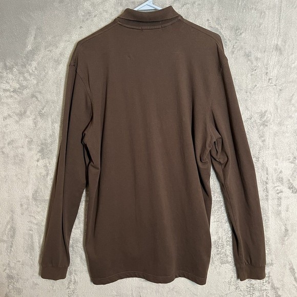 Southern Tide Polo Shirt Mens M Brown The Skip Jack Polo Long Sleeve Pullover - Picture 6 of 10